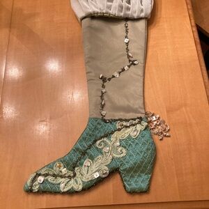 Katherine’s Collection Style Victorian Boot Stocking Beaded Satin Velvet Lined